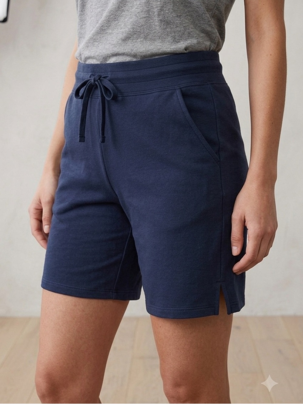 Athletic Works NWT Dark Navy Knit Drawstring Shorts XS (0-2)
